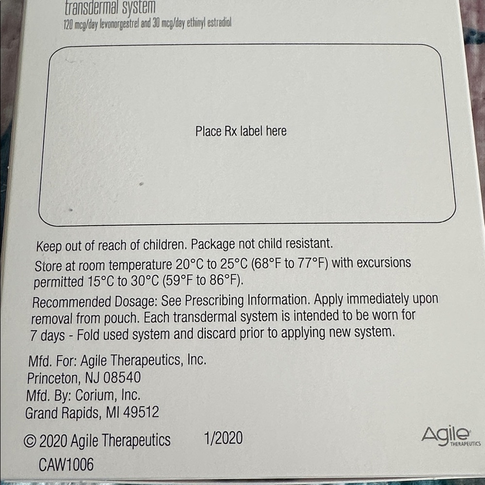 Twirla Transdermal System Patch - Two month supply - Picture 5 of 5